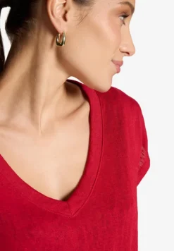 Basic-T-Shirt mit V-Ausschnitt