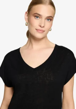 Basic-T-Shirt mit V-Ausschnitt