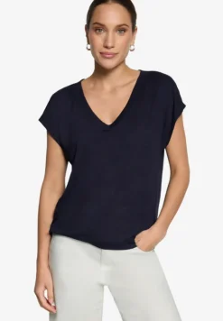 Basic-T-Shirt mit V-Ausschnitt