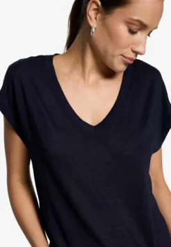 Basic-T-Shirt mit V-Ausschnitt