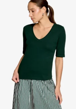 Basic-T-Shirt mit V-Ausschnitt