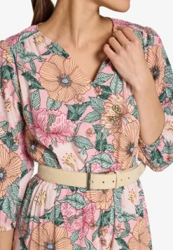 Blumenkleid Maxi mit Gürtel
