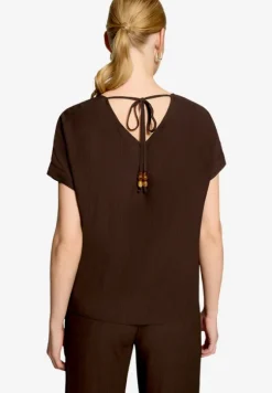 Bluse mit V-Ausschnitt und Bindedetail