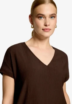Bluse mit V-Ausschnitt und Bindedetail
