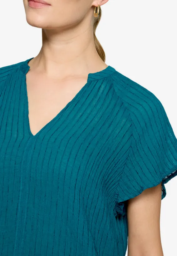 Bluse transparent mit V-Ausschnitt