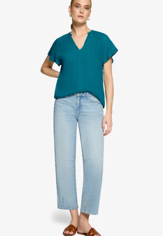 Bluse transparent mit V-Ausschnitt