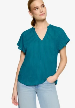 Bluse transparent mit V-Ausschnitt
