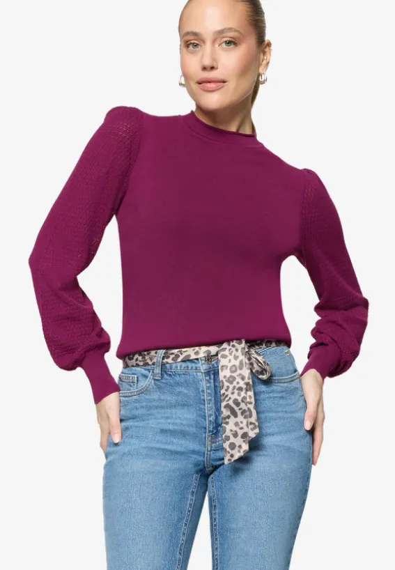 Feinstrickpullover mit Puffärmeln