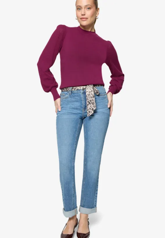 Feinstrickpullover mit Puffärmeln