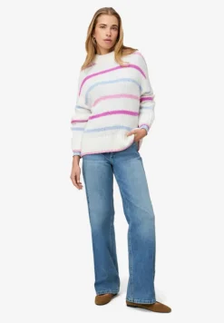 Grobstrickpullover mit Streifen