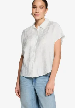 Hemdbluse kurzarm Crinkle-Struktur