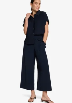 Hemdbluse kurzarm Crinkle-Struktur