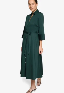 Hemdblusenkleid Midi mit Bindegürtel