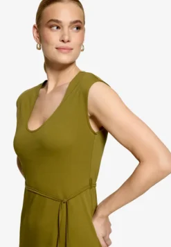 Jerseykleid Maxi mit Bindegürtel