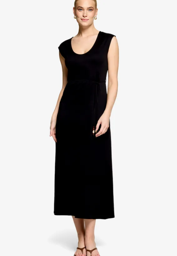 Jerseykleid Maxi mit Bindegürtel