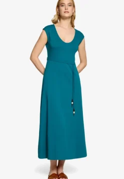 Jerseykleid Maxi mit Bindegürtel