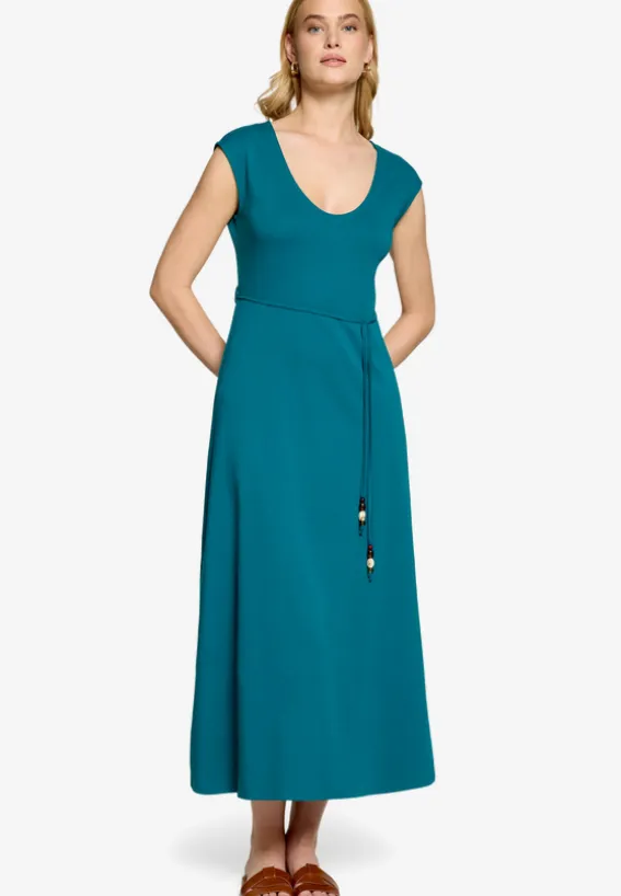 Jerseykleid Maxi mit Bindegürtel