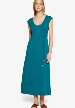 Jerseykleid Maxi mit Bindegürtel