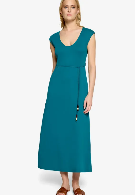 Jerseykleid Maxi mit Bindegürtel
