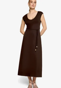 Jerseykleid Maxi mit Bindegürtel