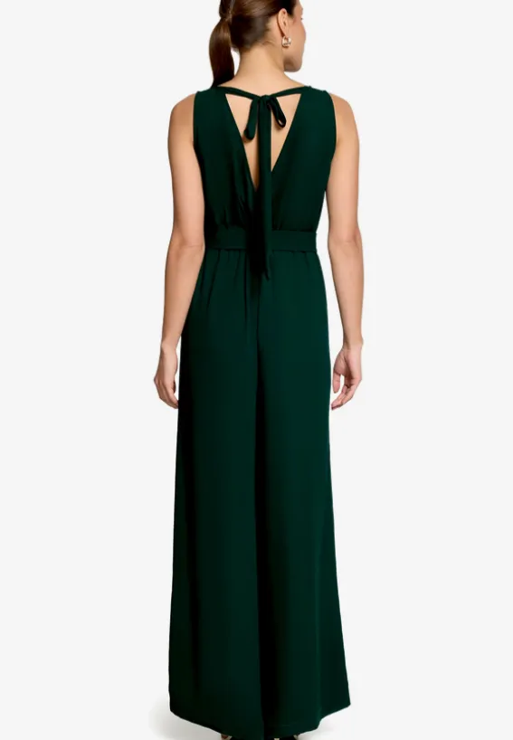 Jumpsuit mit Gürtel und weitem Bein