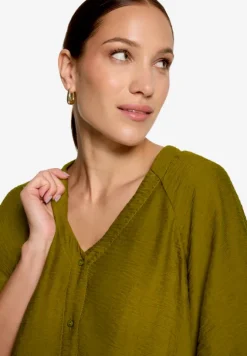Kurzarm-Bluse mit Bindeband