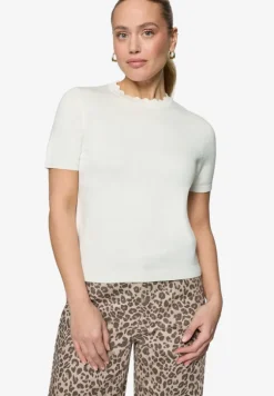 Kurzarmpullover mit Wellensaum