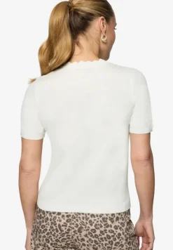 Kurzarmpullover mit Wellensaum