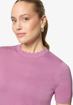 Kurzarmpullover mit Wellensaum