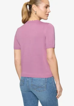 Kurzarmpullover mit Wellensaum