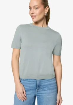 Kurzarmpullover mit Wellensaum