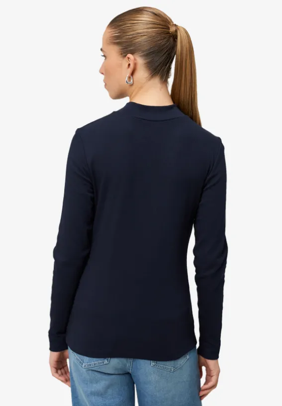 Langarmshirt mit Stehkragen