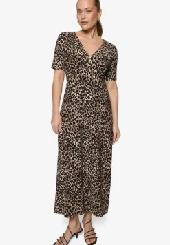 Maxikleid kurzarm mit Leoprint