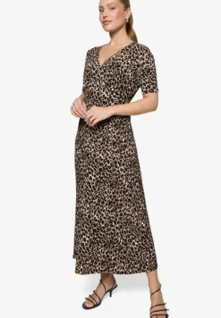 Maxikleid kurzarm mit Leoprint