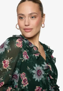 Maxikleid langarm mit Blumen