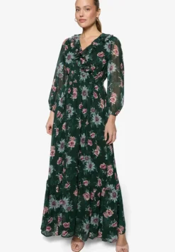 Maxikleid langarm mit Blumen