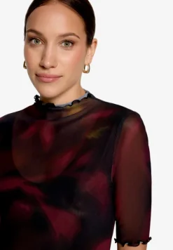 Mesh-Shirt mit Blumen