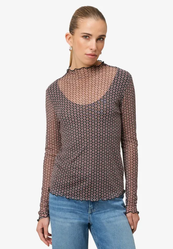 Mesh-Shirt mit grafischem Print