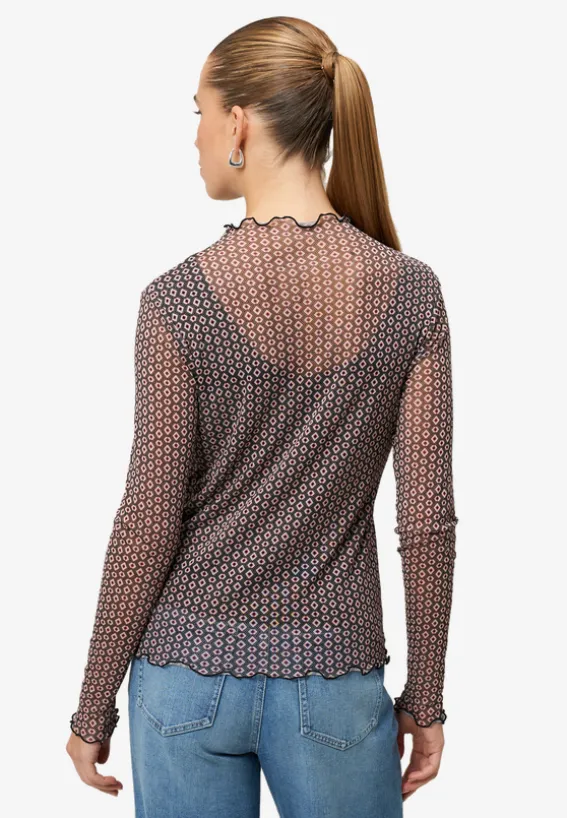 Mesh-Shirt mit grafischem Print