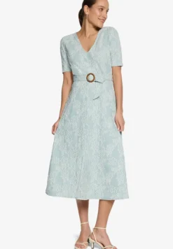 Midikleid mit Blumen-Stickerei