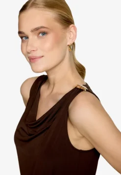 Midikleid tailliert mit Wasserfallausschnitt