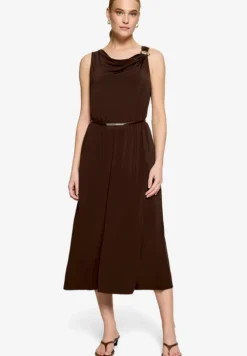 Midikleid tailliert mit Wasserfallausschnitt