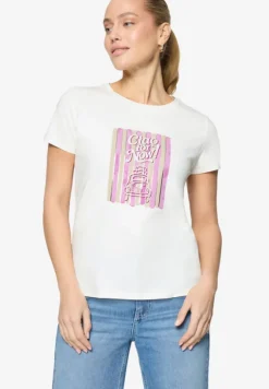 Print-T-Shirt mit Glitzerdetails