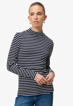 Ringelshirt mit Stehkragen