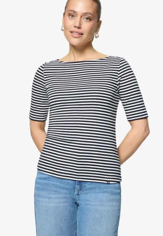 Ringelshirt mit U-Boot Ausschnitt