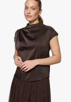 Satin-Bluse mit Kragen