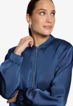 Satin-Jacke mit Reißverschluss