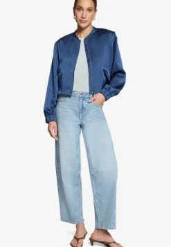 Satin-Jacke mit Reißverschluss