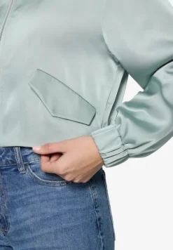 Satin-Jacke mit Reißverschluss