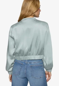 Satin-Jacke mit Reißverschluss